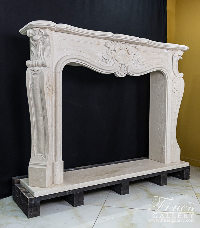 Marble Fireplaces  - French Louis X Perlato Royal Italian Marble Fireplace Mantel - MFP-2271